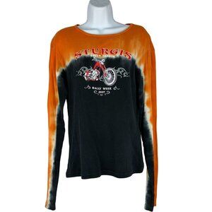 Twin V Sturgis 2007 Rally Week Long Sleeve Motorcycle Shirt XL Tie Dye